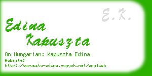 edina kapuszta business card